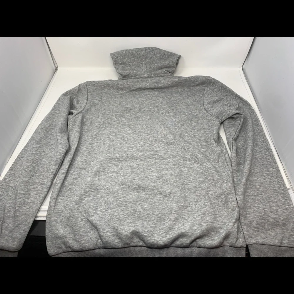 Adidas Men's Badge of Sport Big Logo Pullover‎ Hoodie - Gray & Black - Small